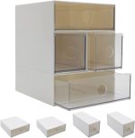 Desk Drawers Changeable Combination Plastic 4 Drawers Cube Storage Organizer for Office Supplies, Pens and Pencil, Comestic Stuff